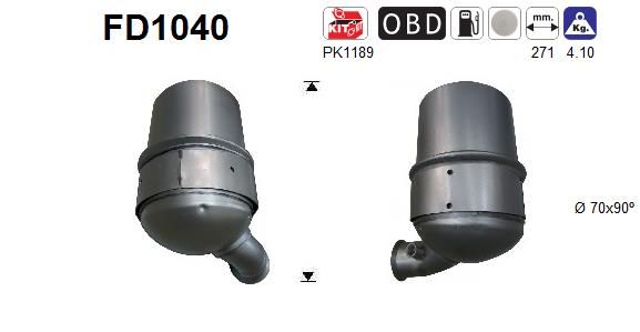 Filtr sadzy / filtr cząstek stałych, układ wydechowy AS FD1040