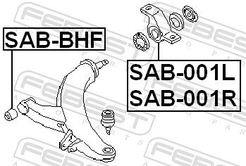 Levně Uložení, řídicí mechanismus FEBEST SAB-001L
