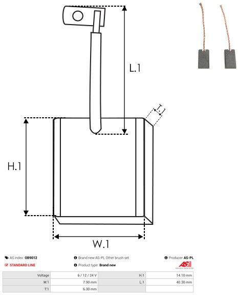 Levně Uhlíkový kartáč, generátor AS-PL OB9012