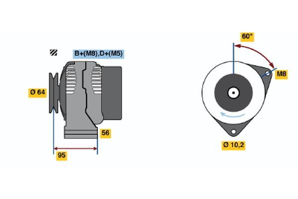 Alternator BOSCH 0 120 335 007