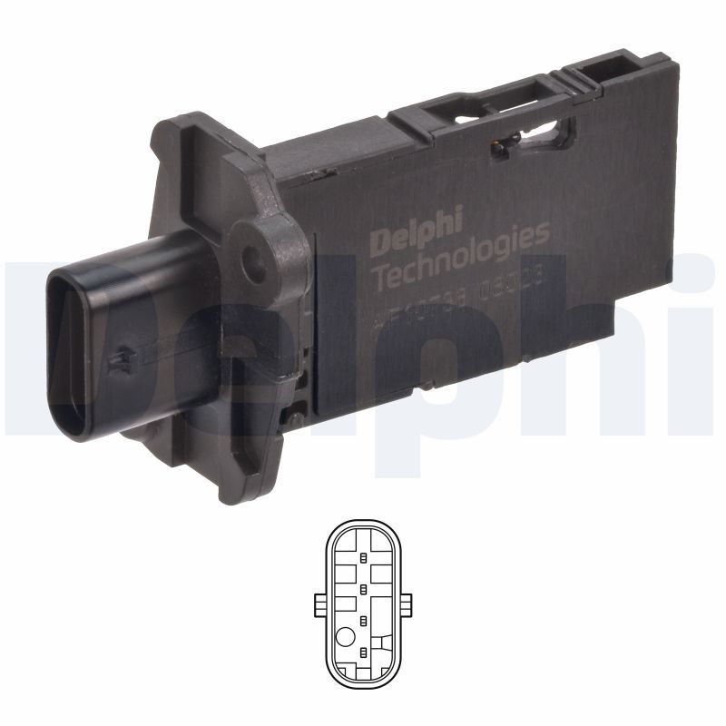 Przepływomierz masowy powietrza DELPHI AF10738-12B1