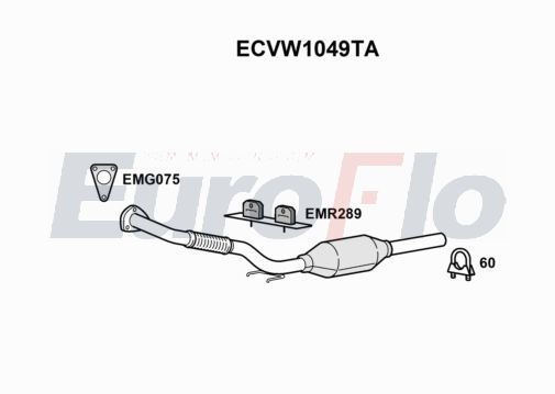 Katalizator EUROFLO ECVW1049TA