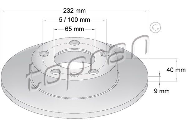 Tarcza hamulcowa TOPRAN 107 683