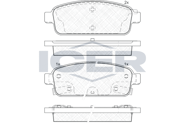 Zestaw klocków hamulcowych, hamulce tarczowe ICER 181943