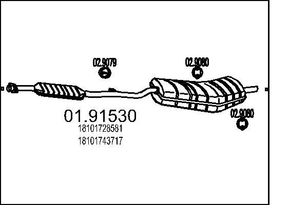 Zadní tlumič výfuku MTS 01.91530