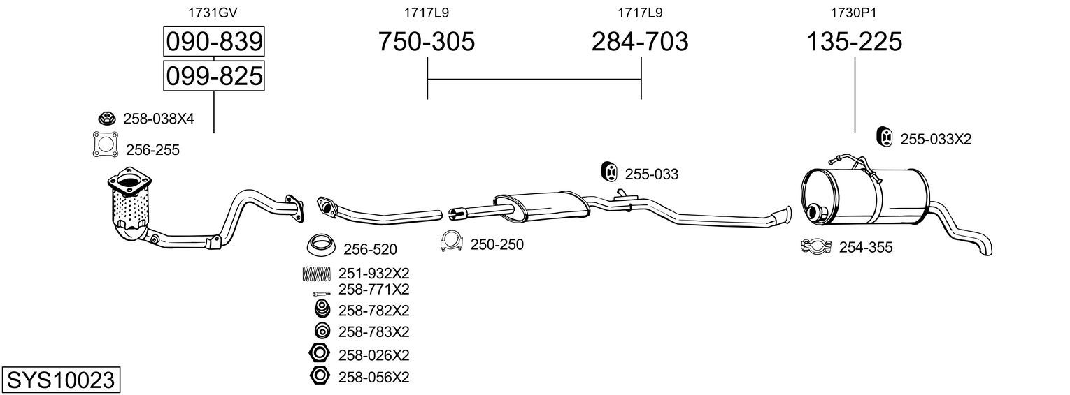 Układ wydechowy BOSAL SYS10023