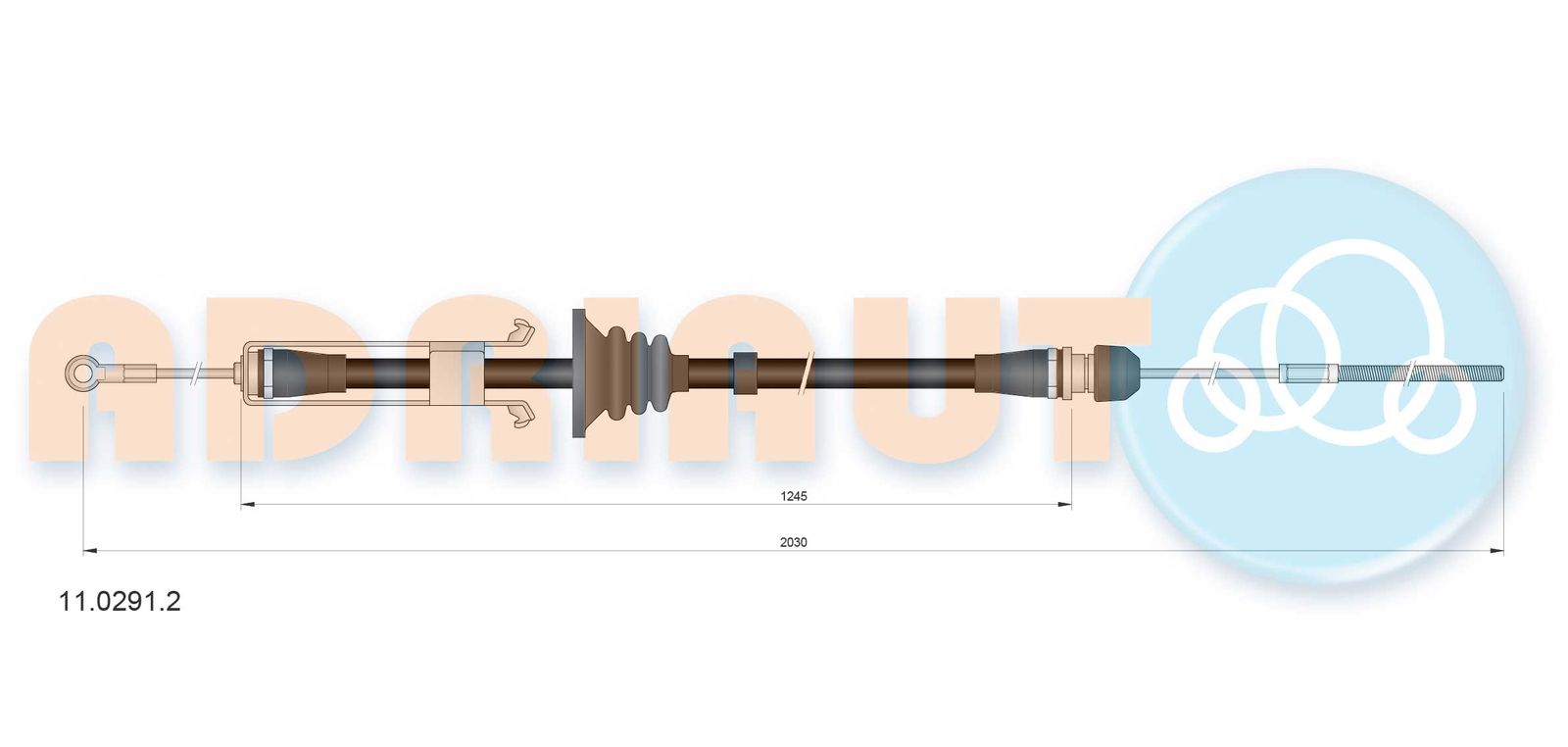 Cablu, frana de parcare ADRIAUTO 11.0291.2