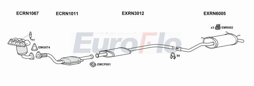 Układ wydechowy EUROFLO RNMEG165004A00