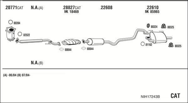 Układ wydechowy WALKER NIH17243B
