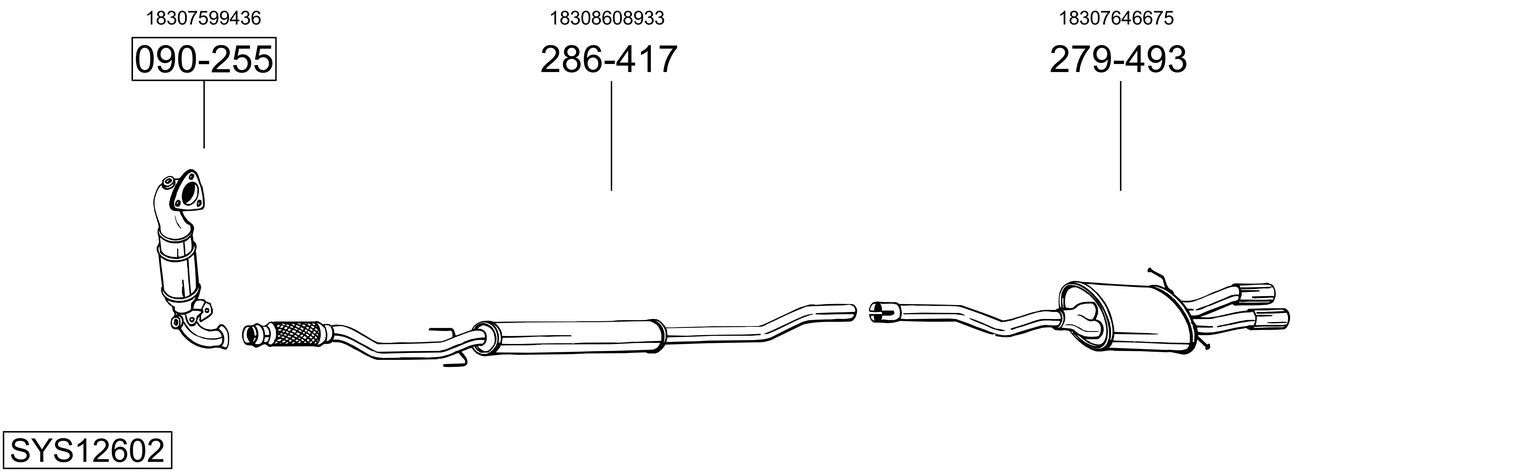 Układ wydechowy BOSAL SYS12602