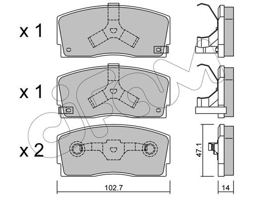Zestaw klocków hamulcowych, hamulce tarczowe CIFAM 822-240-0