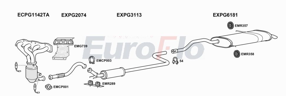 Układ wydechowy EUROFLO CNGRAP166001D