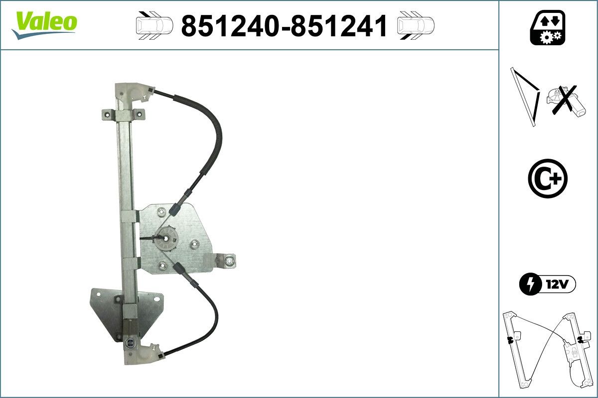 Mecanism actionare geam VALEO 851240