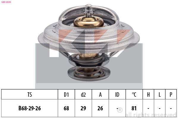 Termostat, środek chłodzący KW 580 250S