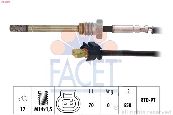 czujnik, temperatura spalin FACET 22.0069