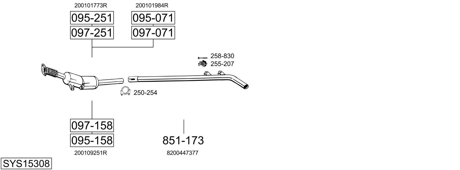Układ wydechowy BOSAL SYS15308