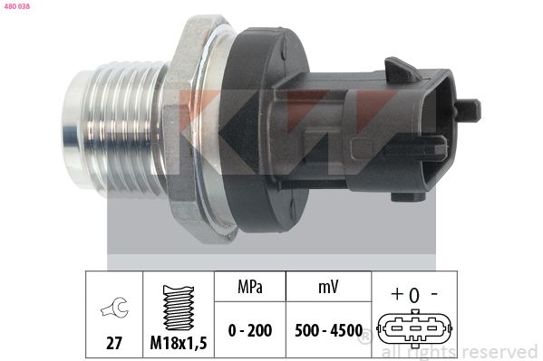 Czujnik, ciśnienie oleju KW 480038