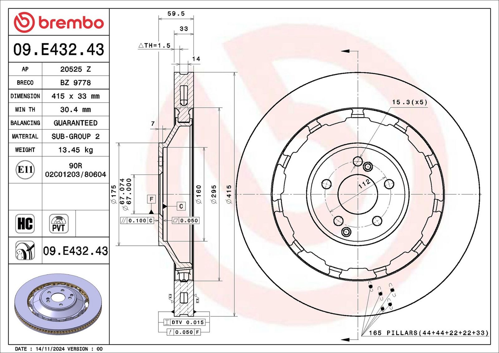 Tarcza hamulcowa AP 20525Z