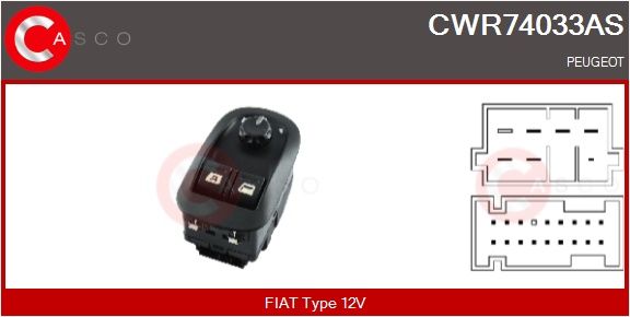 Spínač, zvedací zařízení oken CASCO CWR74033AS