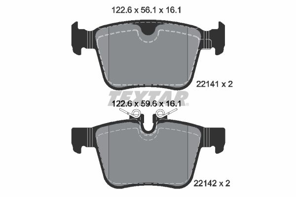 Sada brzdových platničiek kotúčovej brzdy TEXTAR 2214101