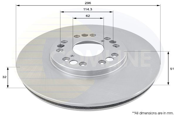 Tarcza hamulcowa COMLINE ADC0162V
