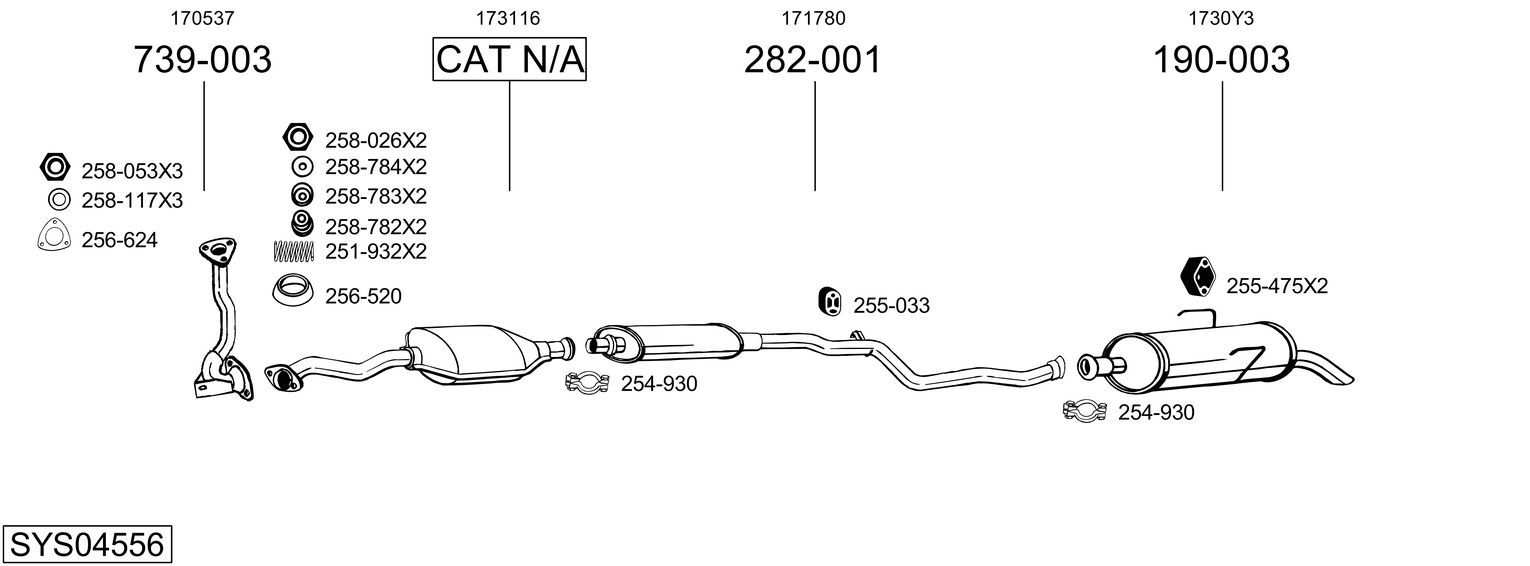 Układ wydechowy BOSAL SYS04556