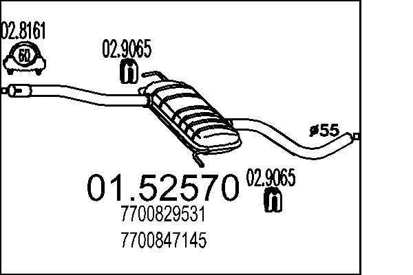 Tłumik środkowy MTS 01.52570