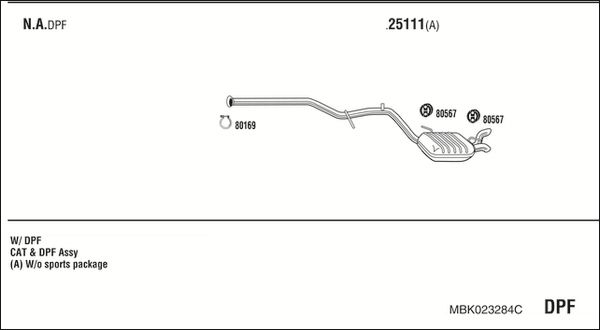 Układ wydechowy WALKER MBK023284C
