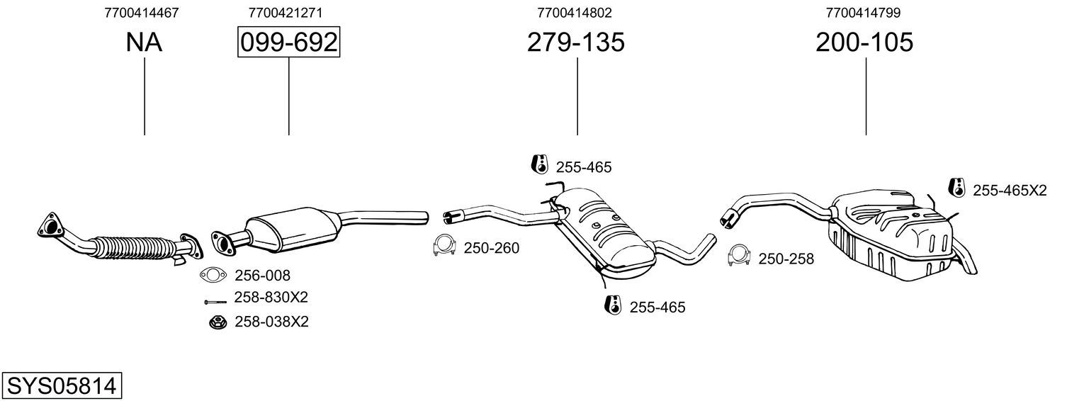 Układ wydechowy BOSAL SYS05814