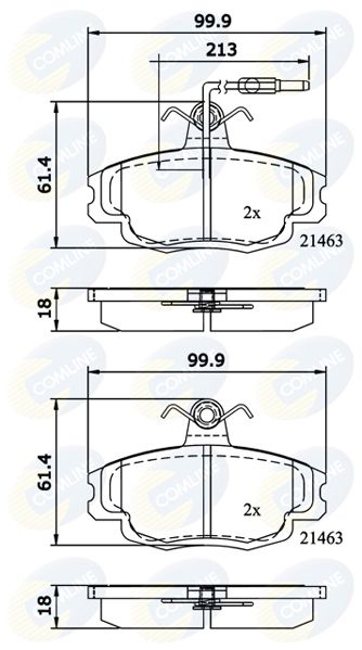 Zestaw klocków hamulcowych, hamulce tarczowe COMLINE CBP1133