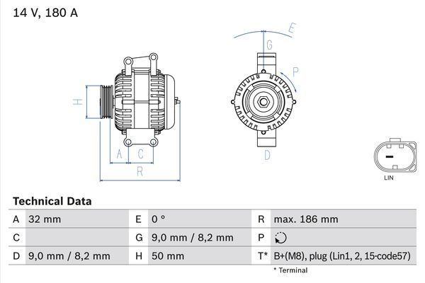 Alternator BOSCH 0 986 084 590