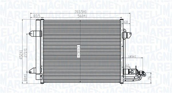 Condensator, climatizare MAGNETI MARELLI 350203815000