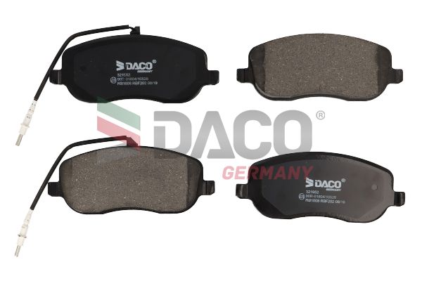 Zestaw klocków hamulcowych, hamulce tarczowe DACO GERMANY 321952