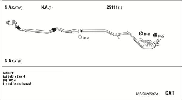 Układ wydechowy WALKER MBK026597A