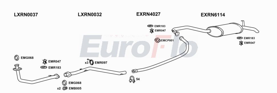 Układ wydechowy EUROFLO RN2521D0104LHD