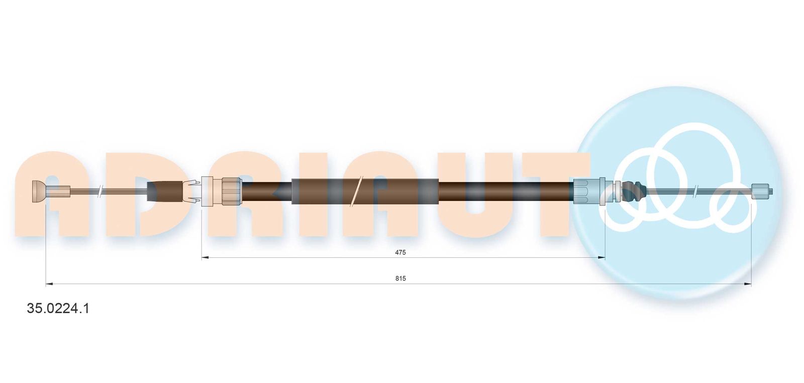 Cablu, frana de parcare ADRIAUTO 35.0224.1
