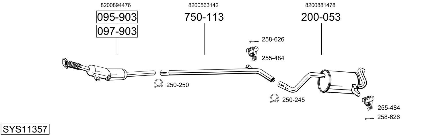 Układ wydechowy BOSAL SYS11357
