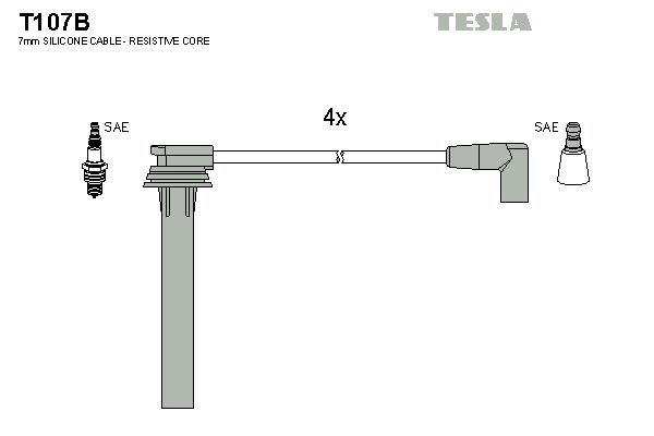 Zestaw przewodów zapłonowych TESLA T107B