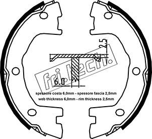Zestaw szczęk hamulcowych, hamulec postojowy FRI.TECH. 1034.120