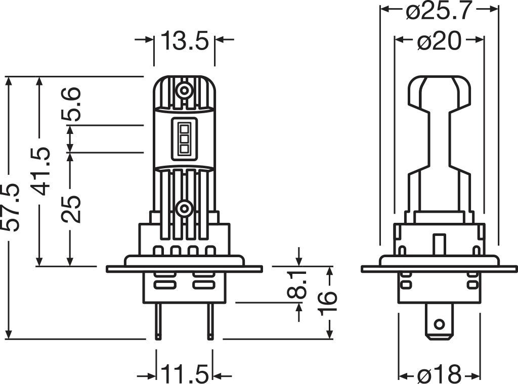 Ampoule, projecteur longue portée