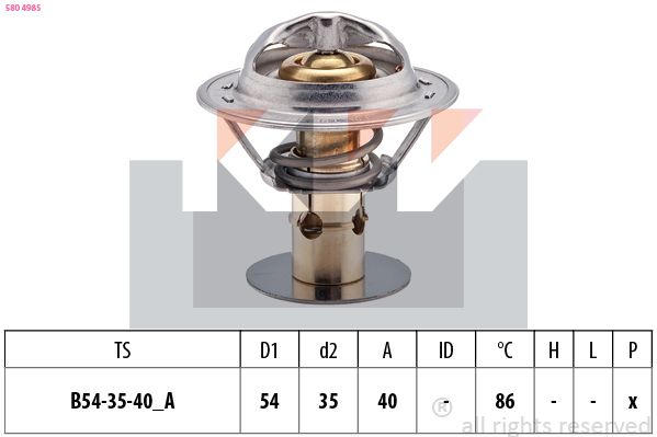 Termostat, środek chłodzący KW 580 498S