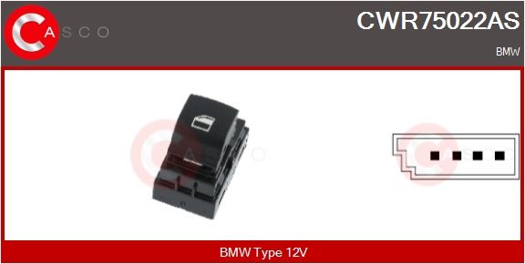 Spínač, zvedací zařízení oken CASCO CWR75022AS