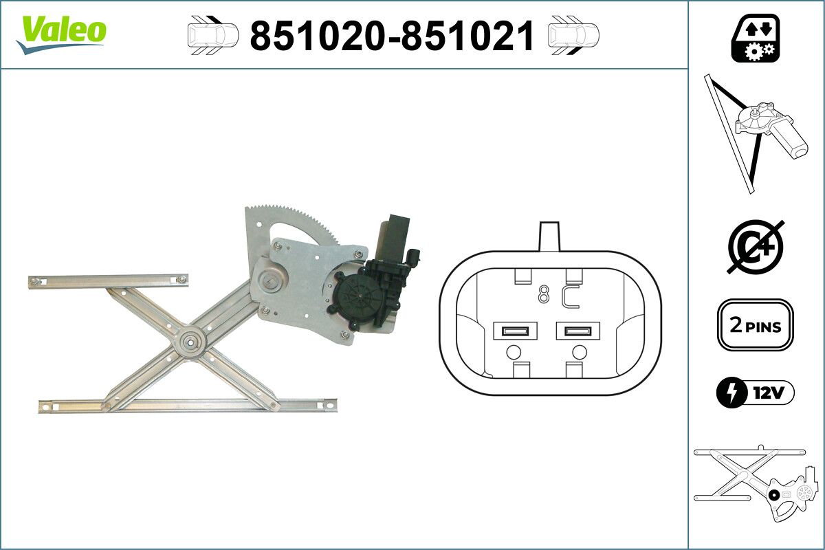 Mecanism actionare geam VALEO 851020