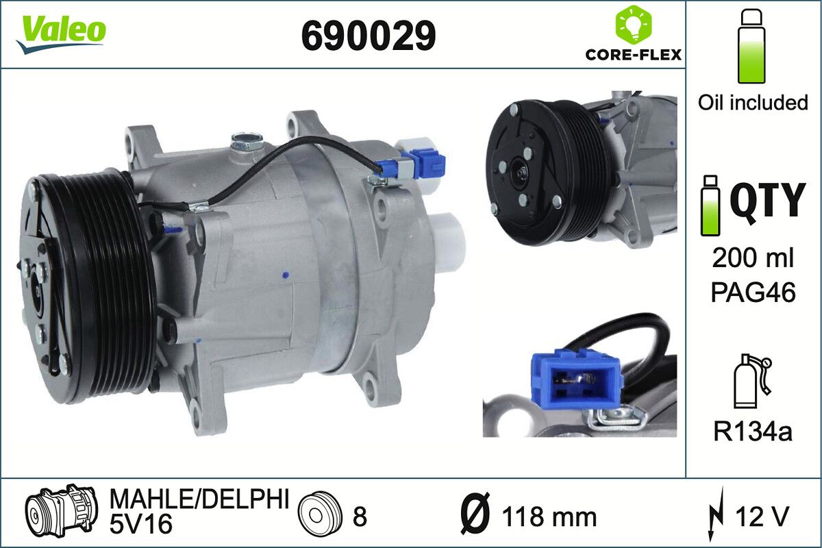 Compresor, climatizare VALEO CORE-FLEX 690029