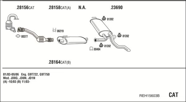 Układ wydechowy WALKER REH15603B