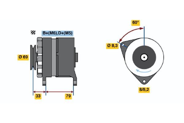 Alternator BOSCH 0 986 044 781