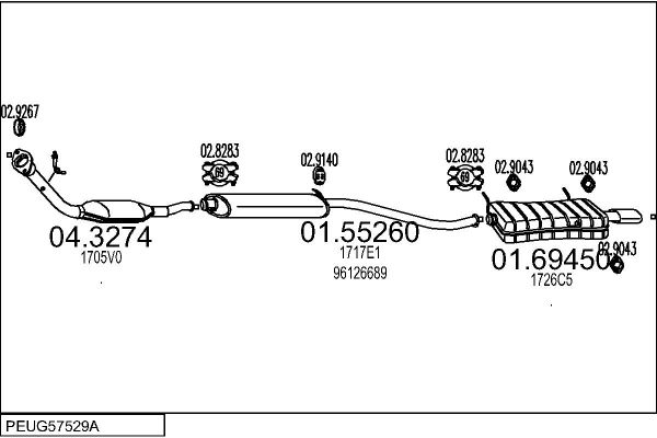 Układ wydechowy MTS PEUG57529A059953