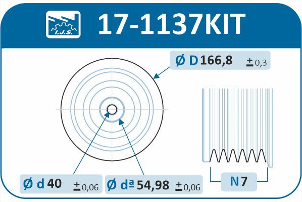Levně Sada řemenice, kliková hřídel IJS GROUP 17-1137KIT