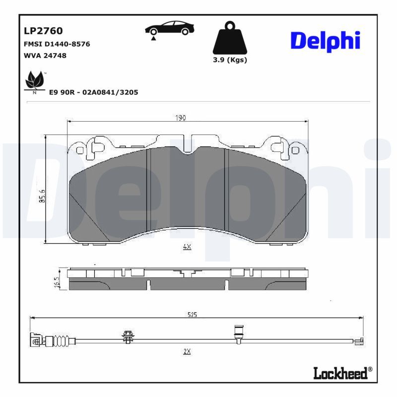 set placute frana,frana disc DELPHI LP2760