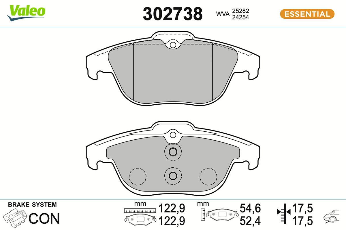 set placute frana,frana disc VALEO 302738